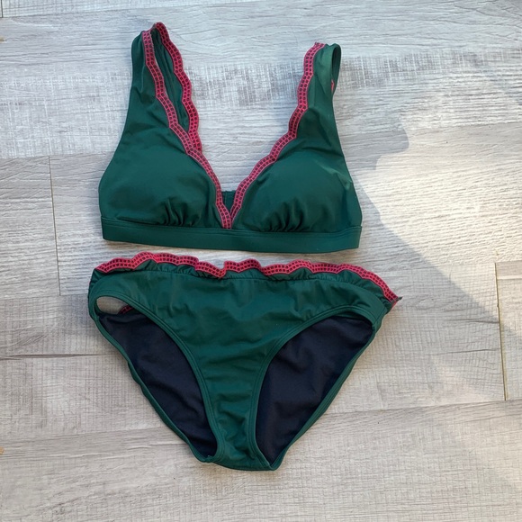 Boden Other - Boden Dark Green Bikini Set, top is size 4 snd bottom is size 8.